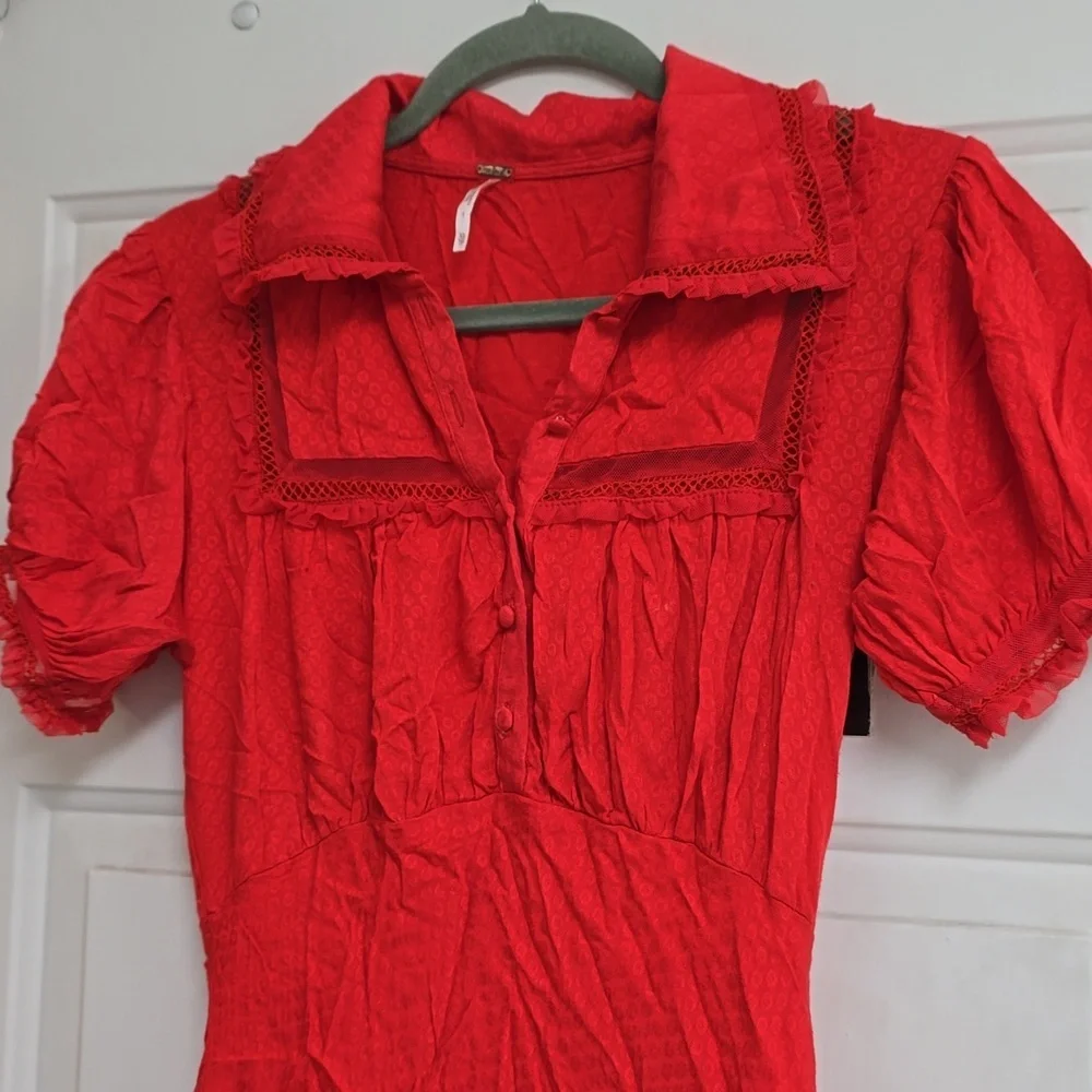 Free People Warm Glow Minidress in Cherry Crush